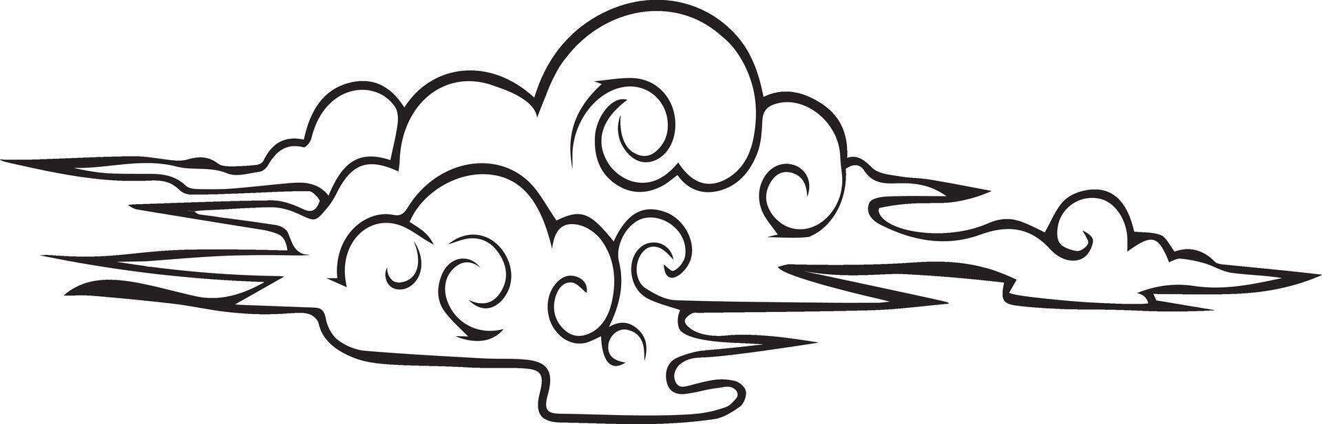 Whimsical Cloud Design A beautifully crafted cloud design floats in the air, a testament to elegant simplicity and delicate forms, conveying a sense of gentle wonder and aesthetic elegance. vector