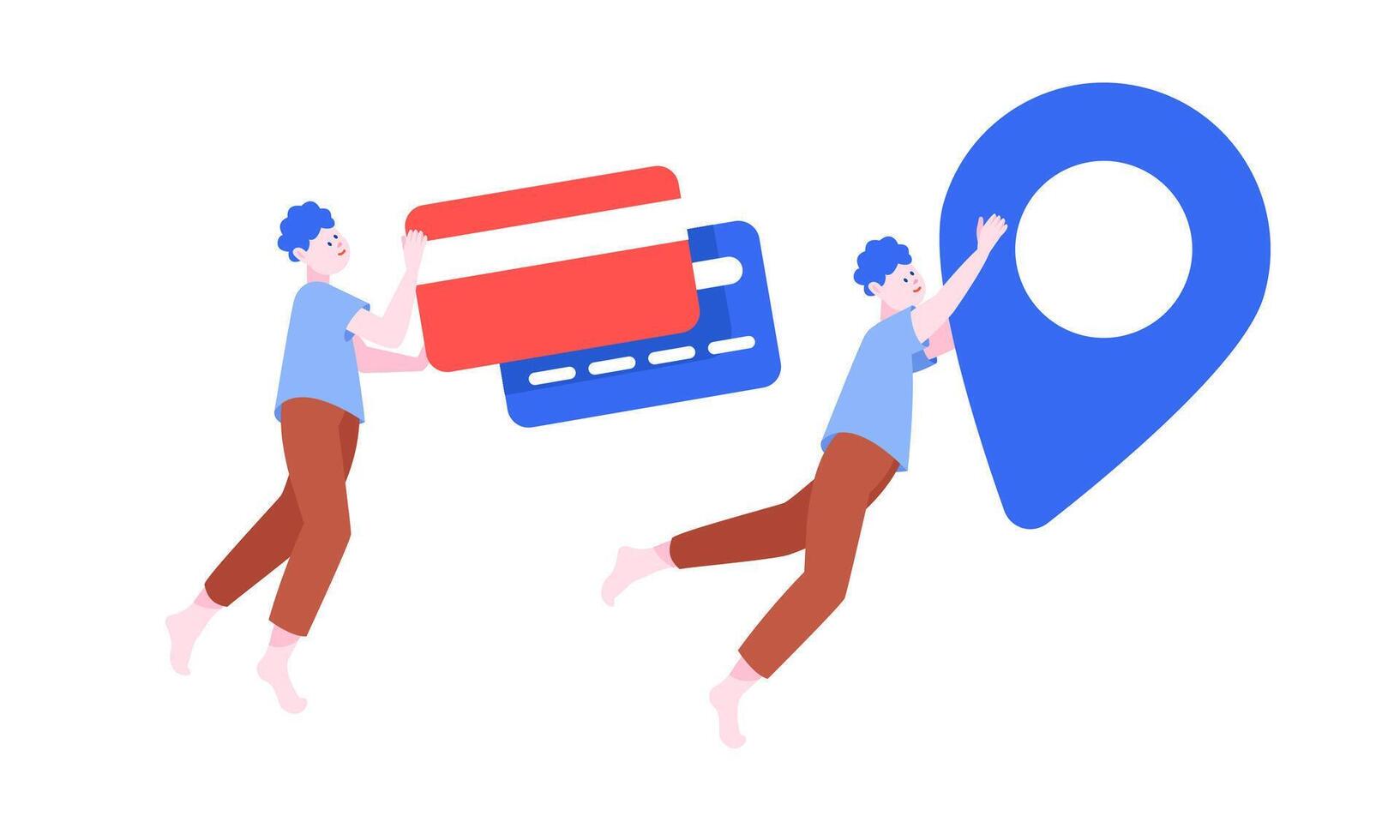 An Icon Representing Delivery Service Featuring a Location Pin Alongside a Shopping Cart vector