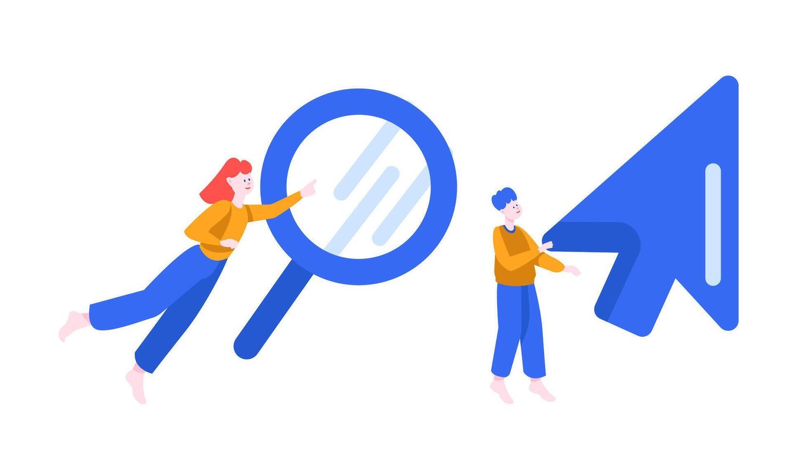 Delving into the realm of Digital Navigation by utilizing Search and Cursor Elements effectively vector