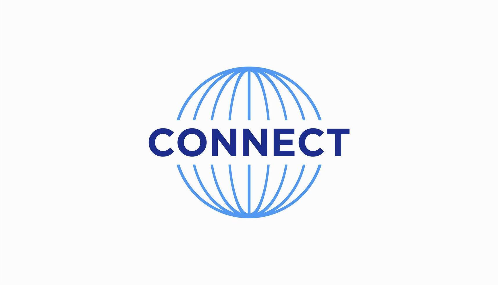 Abstract connection logo. Network technology logotype. world design template. vector