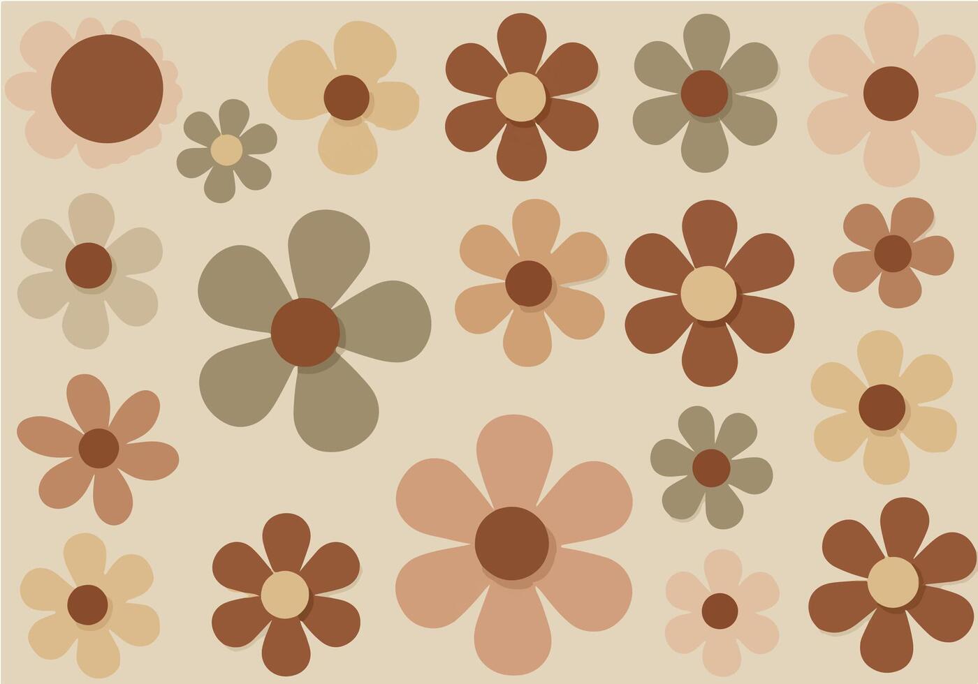 Retro Daisy Flower Pattern Background Design. vector