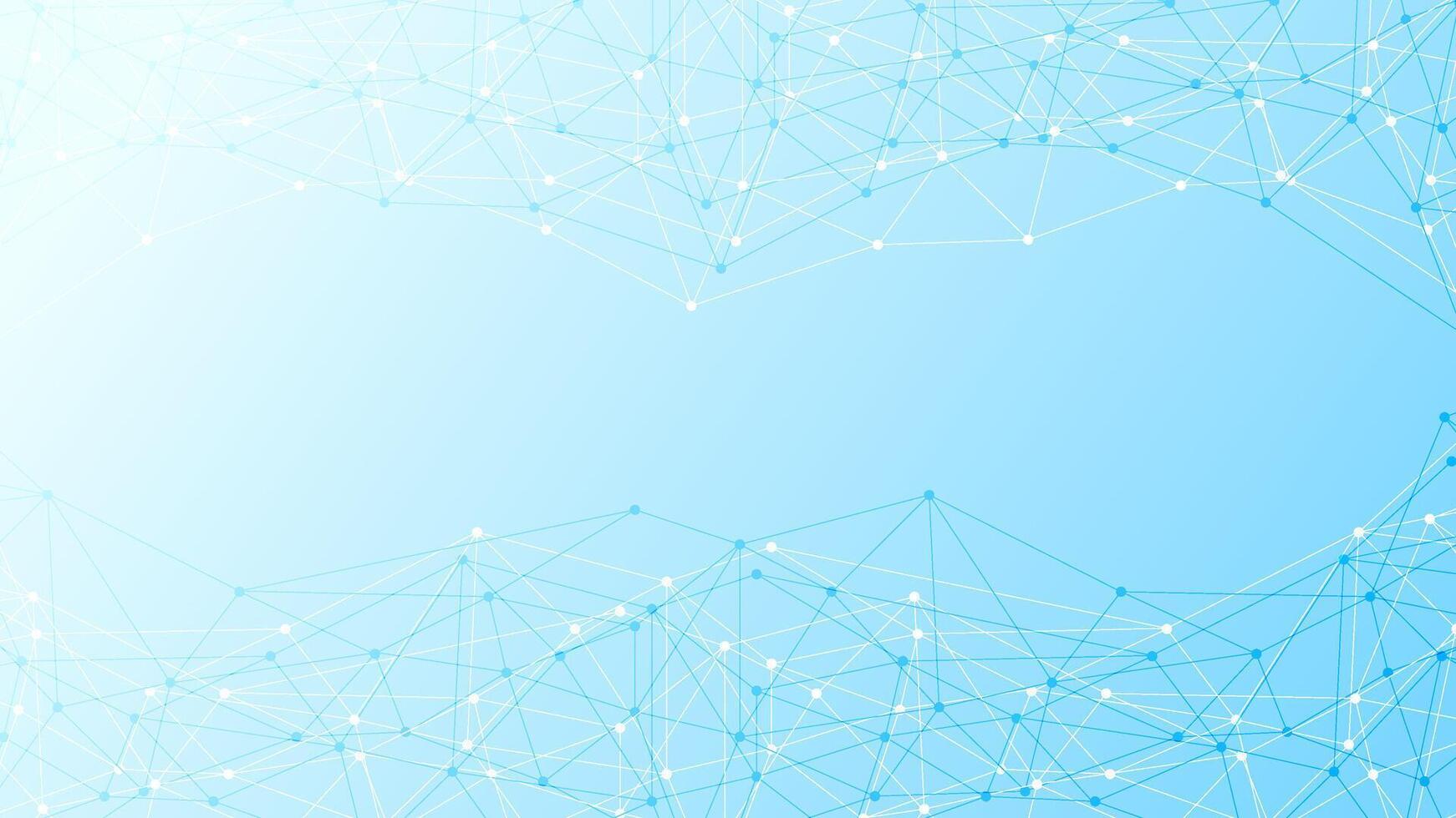 Abstract plexus technology futuristic network for global communication banner. Blue digital network background with connecting dots vector