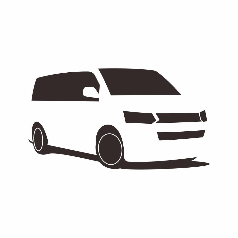 Multi purpose vehicle car silhouette isolate on white background vector
