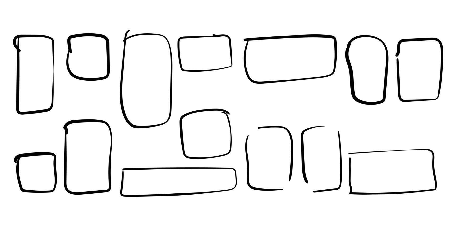 Hand drawn frame set for web design and app vector