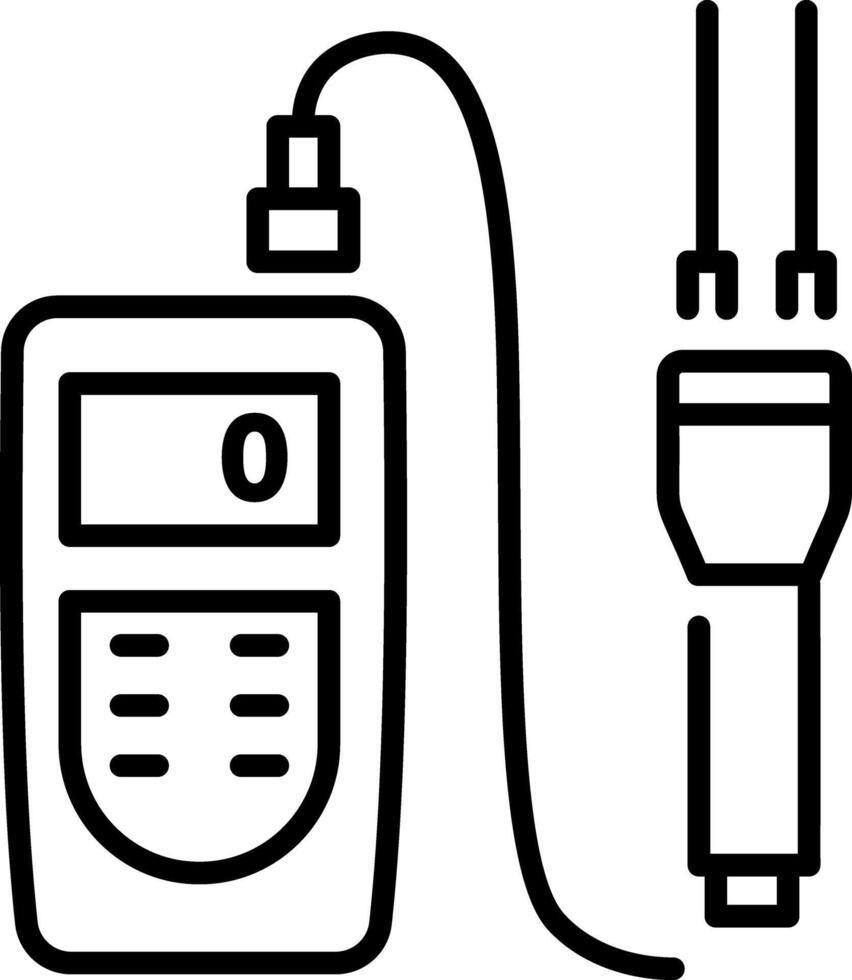 A linear style icon representing moisture meter vector