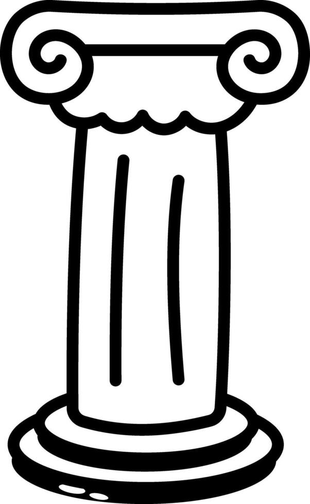 A sketchy style icon representing ancient column vector