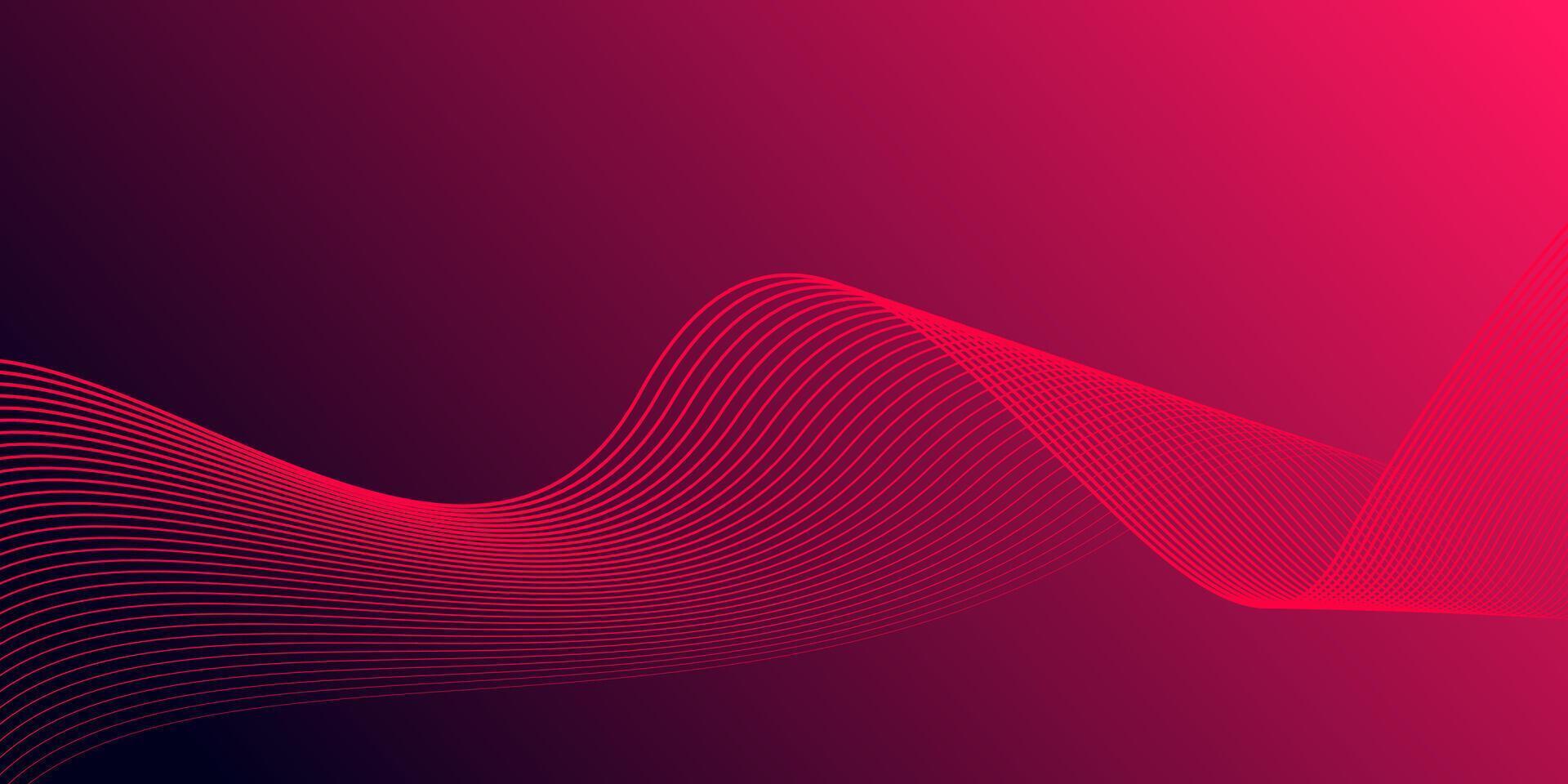 Abstract glowing wave lines on gradient pink background. Dynamic wave pattern. Modern flowing wavy lines. Futuristic technology concept. Suit for banner,poster,cover,brochure,flyer,website. vector