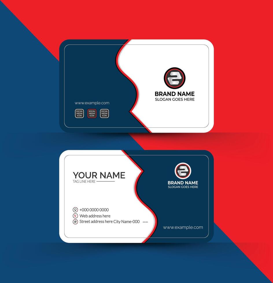 Modern creative business card and name card horizontal simple clean template vector