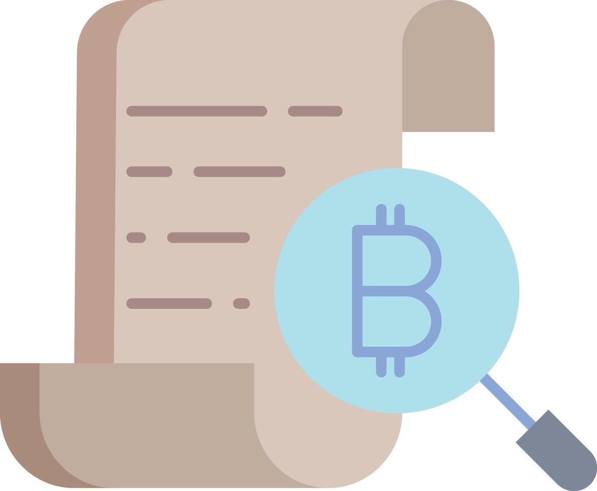 bitcoin search document flat icon design vector