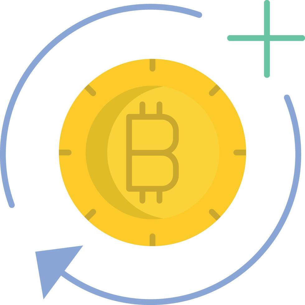 bitcoin add flat icon design vector