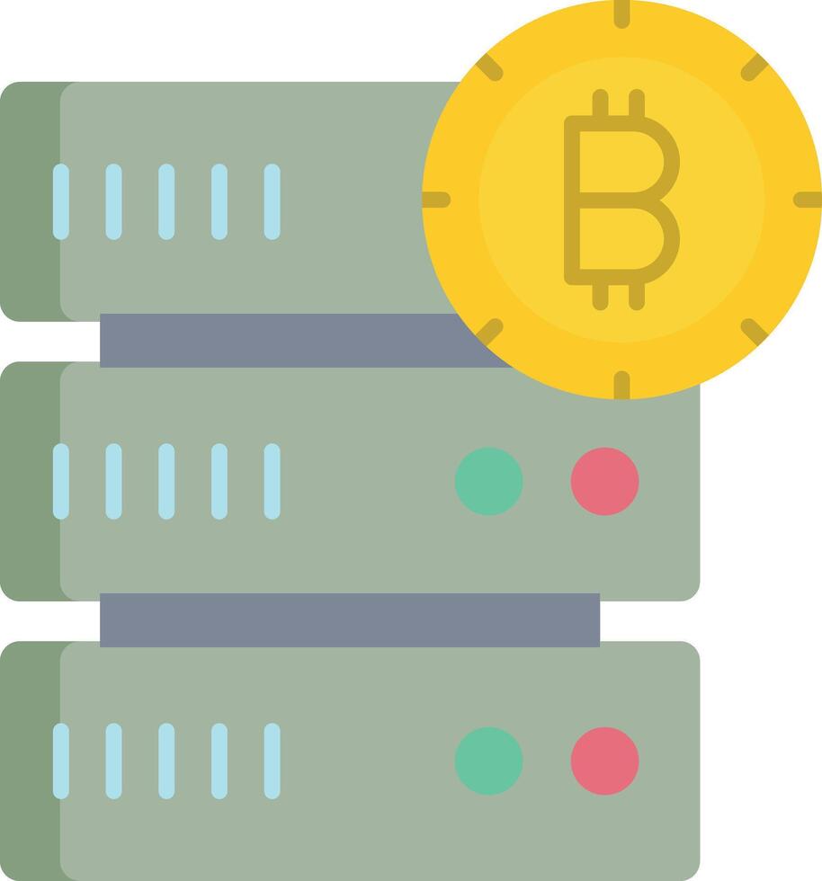 bitcoin base de datos plano icono diseño vector