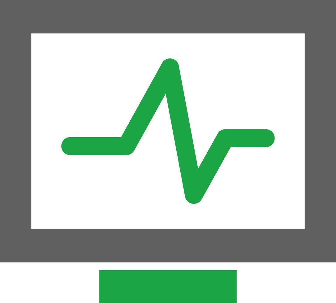 Heart Monitoring Interface Outline Line Graphic vector