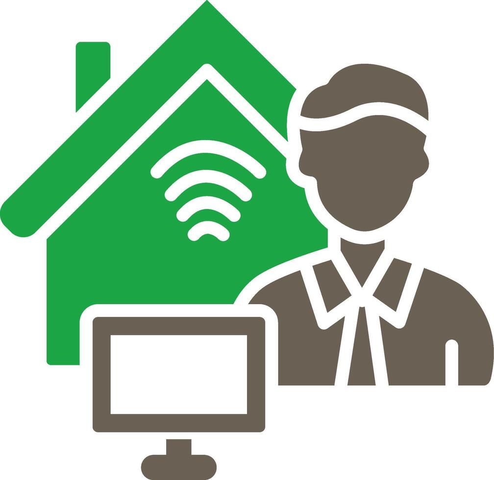 Work At Home Smooth Mobile App Visual vector