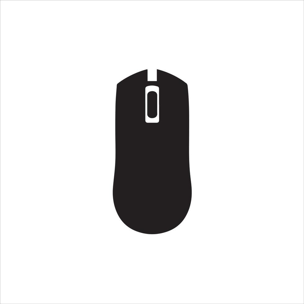 Computer Mouse Silhouette Minimalist Black Tech Icon for UI Design Gadgets and Digital Projects vector