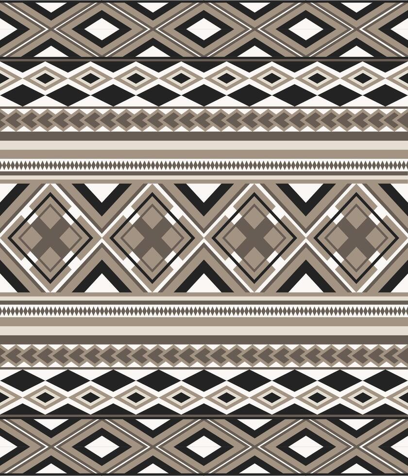 Seamless pattern with traditional geometric Aztec Native Boho in earth tones color background. vector