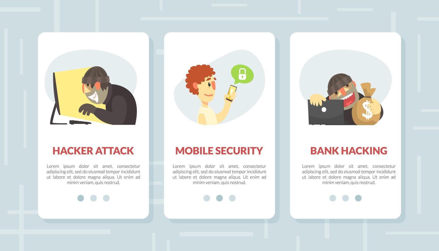 Hacker attacks and mobile security illustration vector