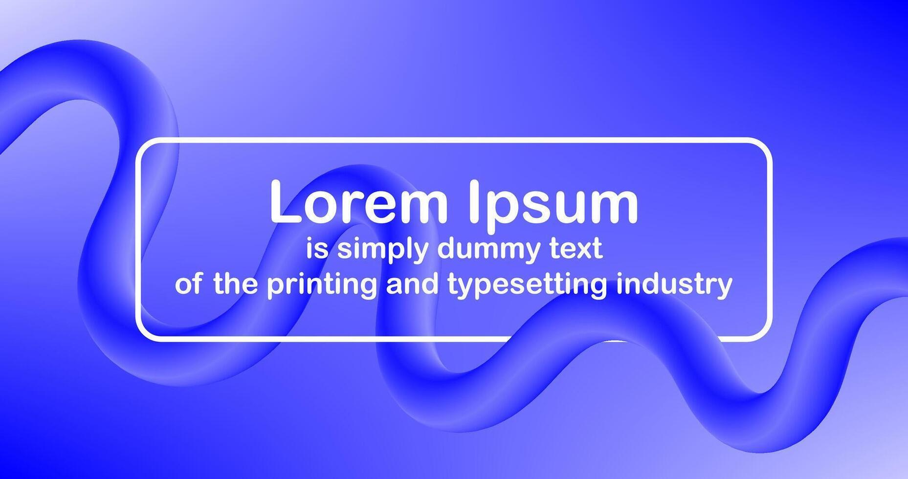 Blue Fluid Curve Lines Abstract Background 3d Gradient Banner Business Presentation Template vector