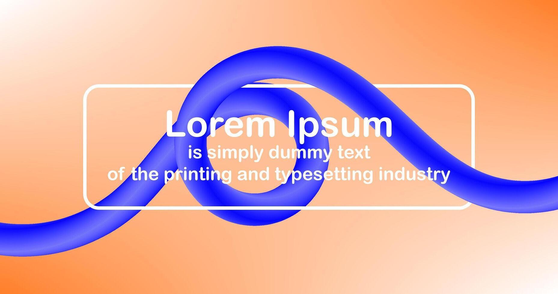 Orange Gradient Abstract background with blue waves and Text Template Presentation Design vector