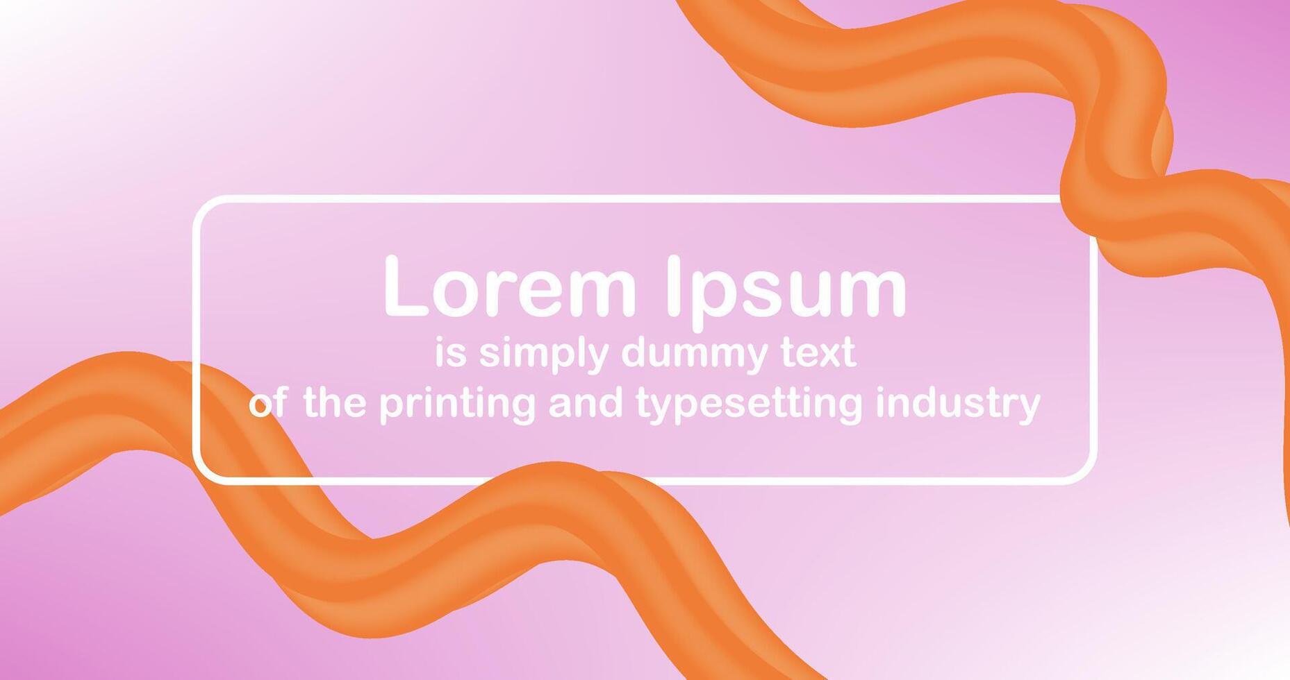 Pink Gradient Abstract background with wavy Orange lines and Editable text vector