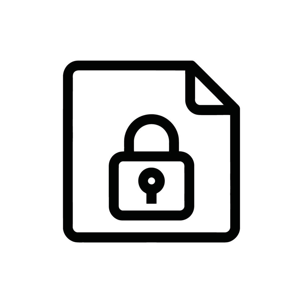 File security icon concept of document privacy protection with a lock symbol vector