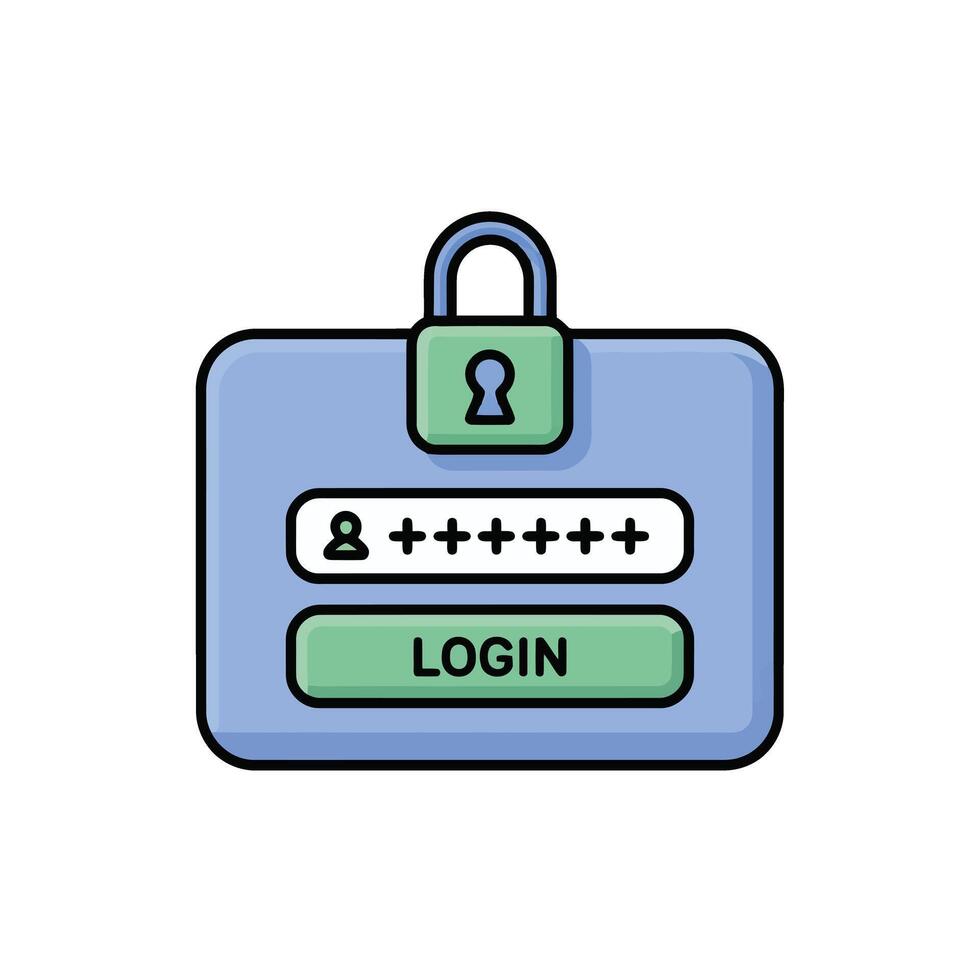 Secure Login Interface with Padlock Representing Data Protection and Password Security System vector