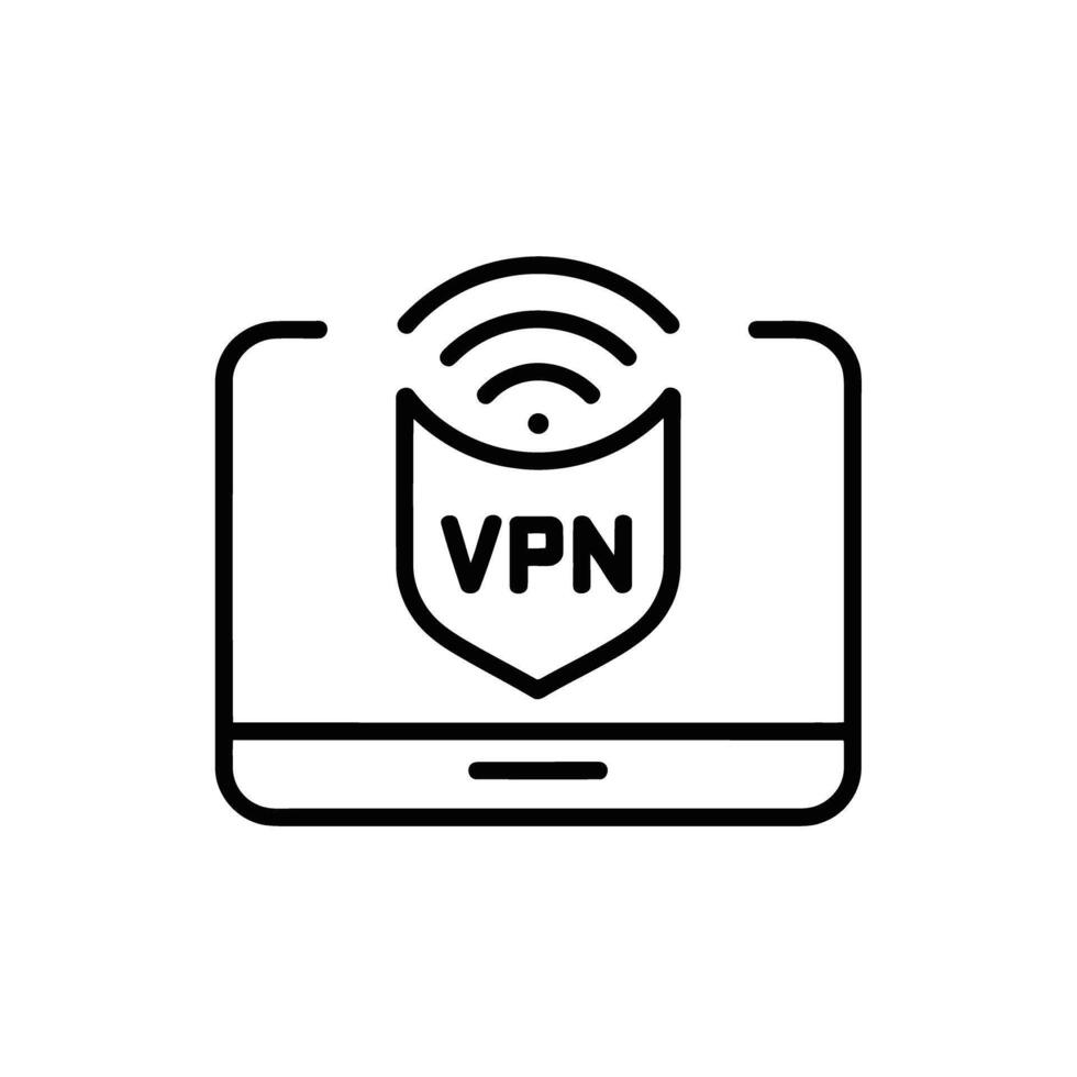 VPN Connection on Mobile Device for Secure Network Access and Privacy Protection vector