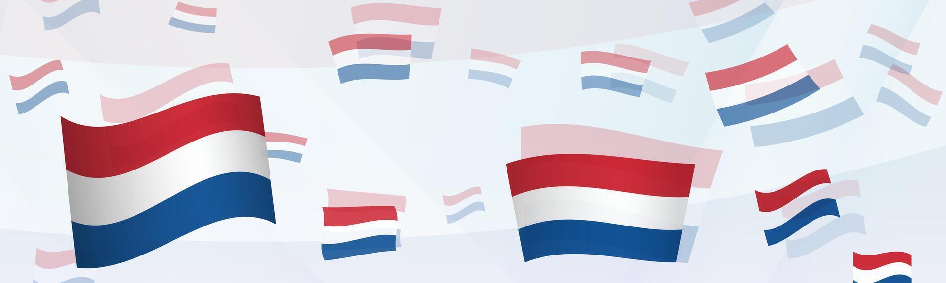 Netherlands flag-themed abstract design on a banner. Abstract background design with National flags. vector