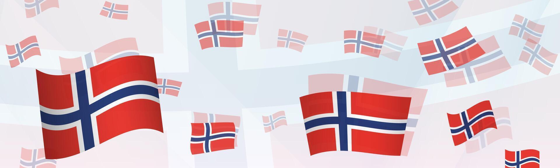 Norway flag-themed abstract design on a banner. Abstract background design with National flags. vector