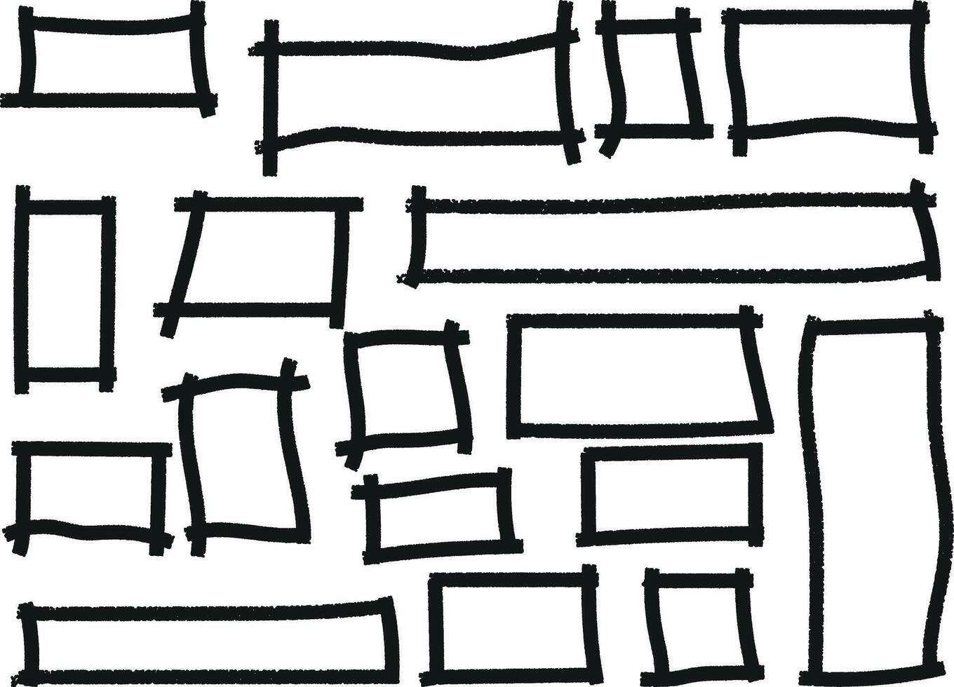 Hand Drawn Rectangular Shapes for Emphasis and Highlighting Text Areas vector