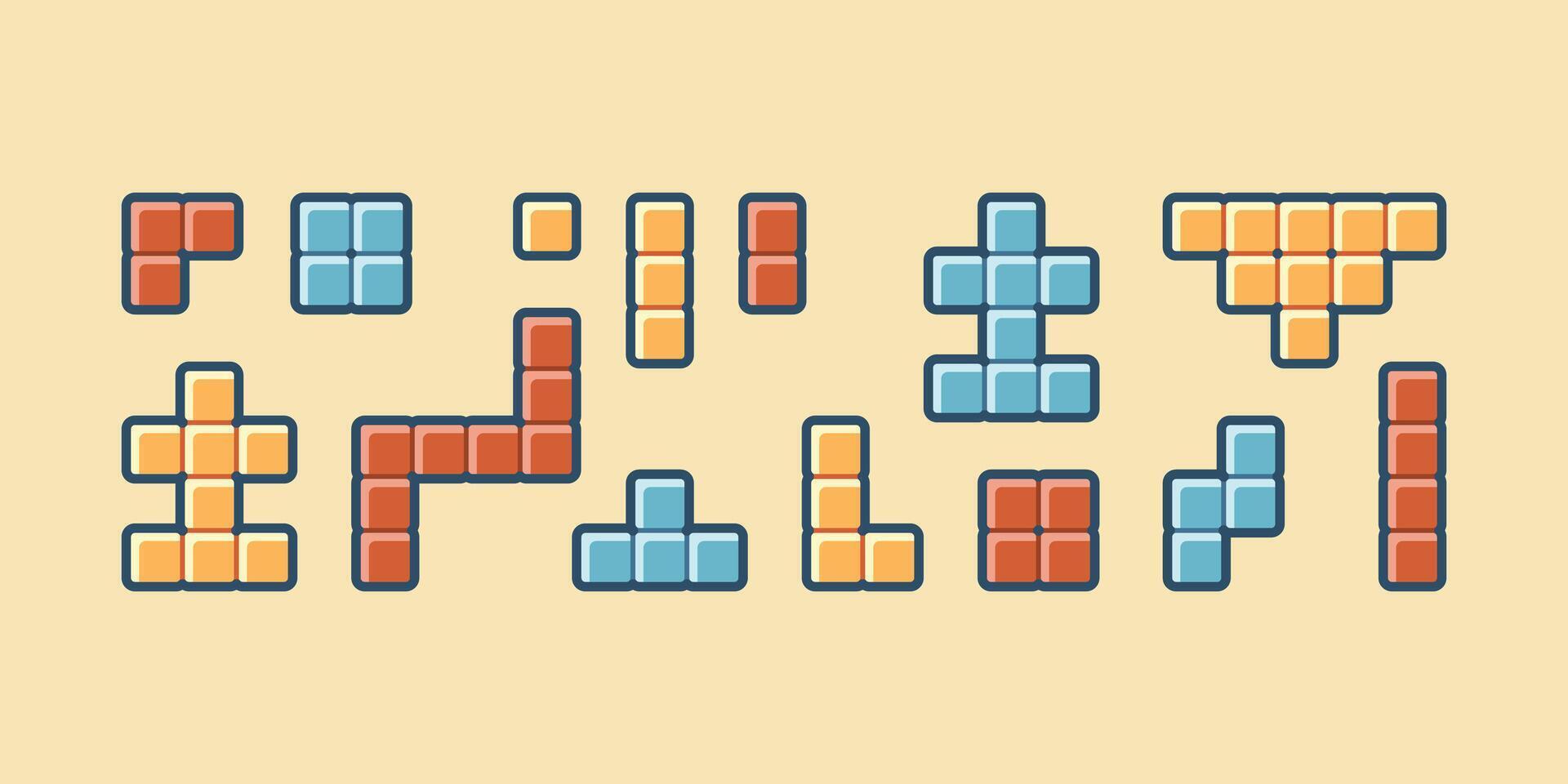 Element of Classic Pixel Game with Cream Background vector