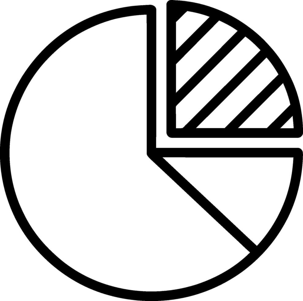 Simple pie chart graphic representing data segments for business and finance vector