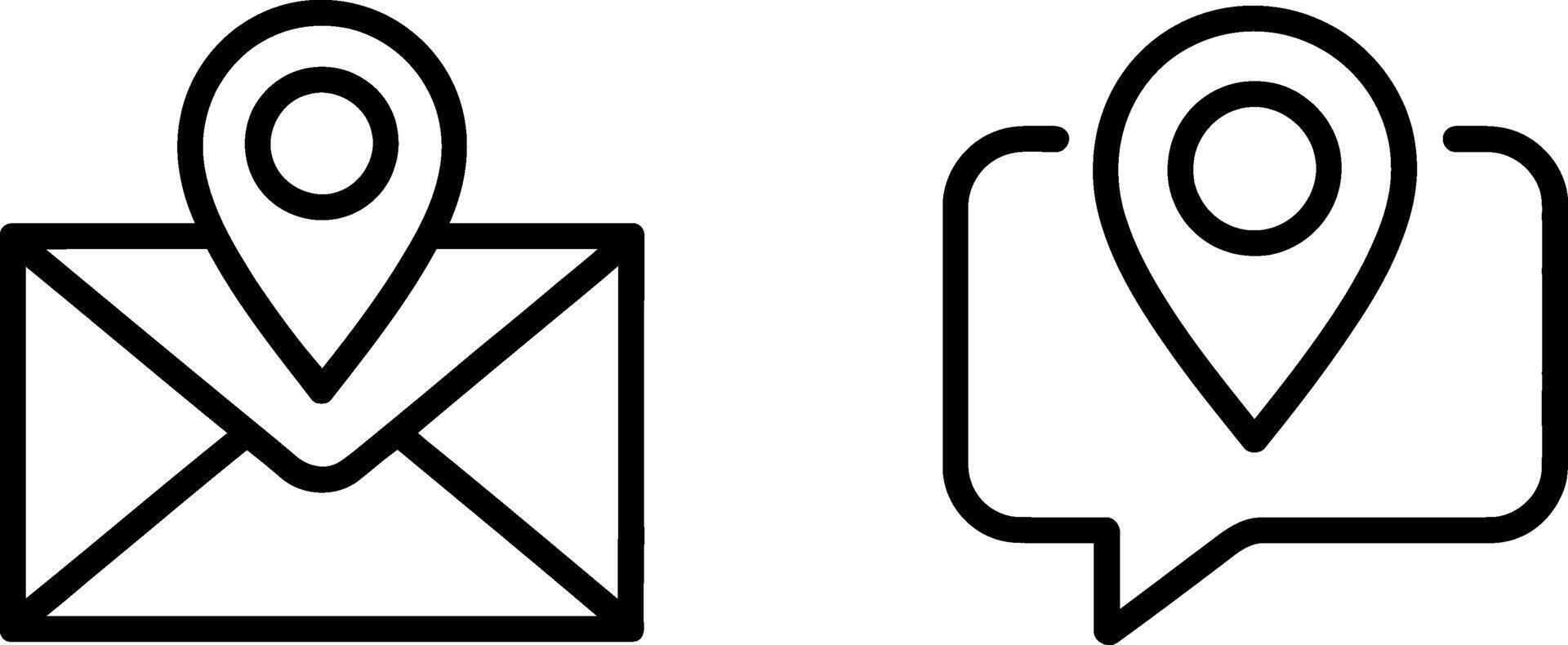 Set of location icons envelope and speech bubble for contact and communication vector
