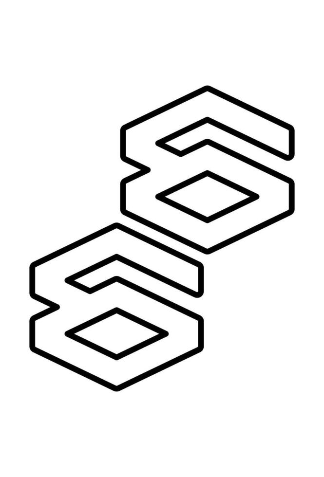 Abstract geometric number 66 outline. A bold and modern 66 logo. Futuristic numbers 66 in an abstract design. vector