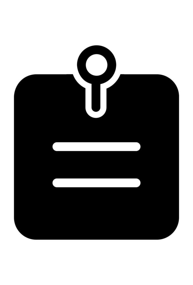 A small sticky note with a pushpin. A pinned paper memo icon. A note and a pushpin symbol. vector
