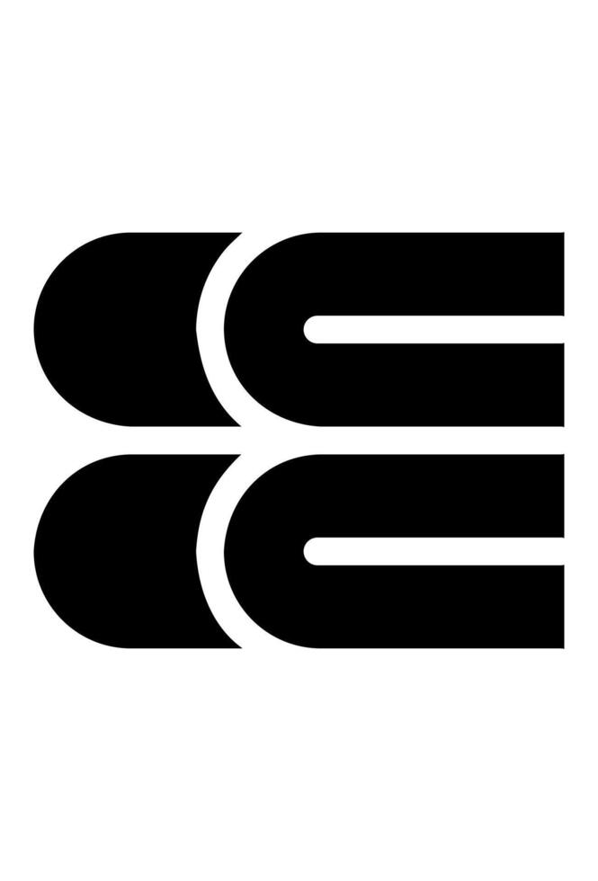 A pair of books icon. Two solid abstract book shapes. Stylized horizontal book stack. vector