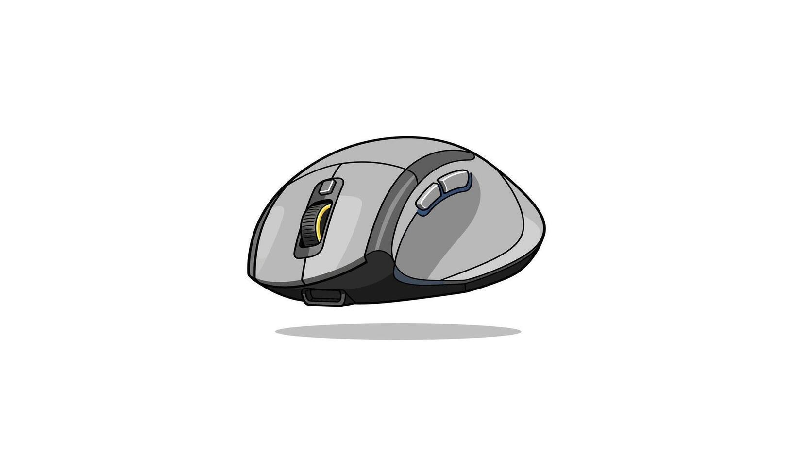 Ergonomic Wireless Computer Mouse with Scroll Wheel and Buttons. vector