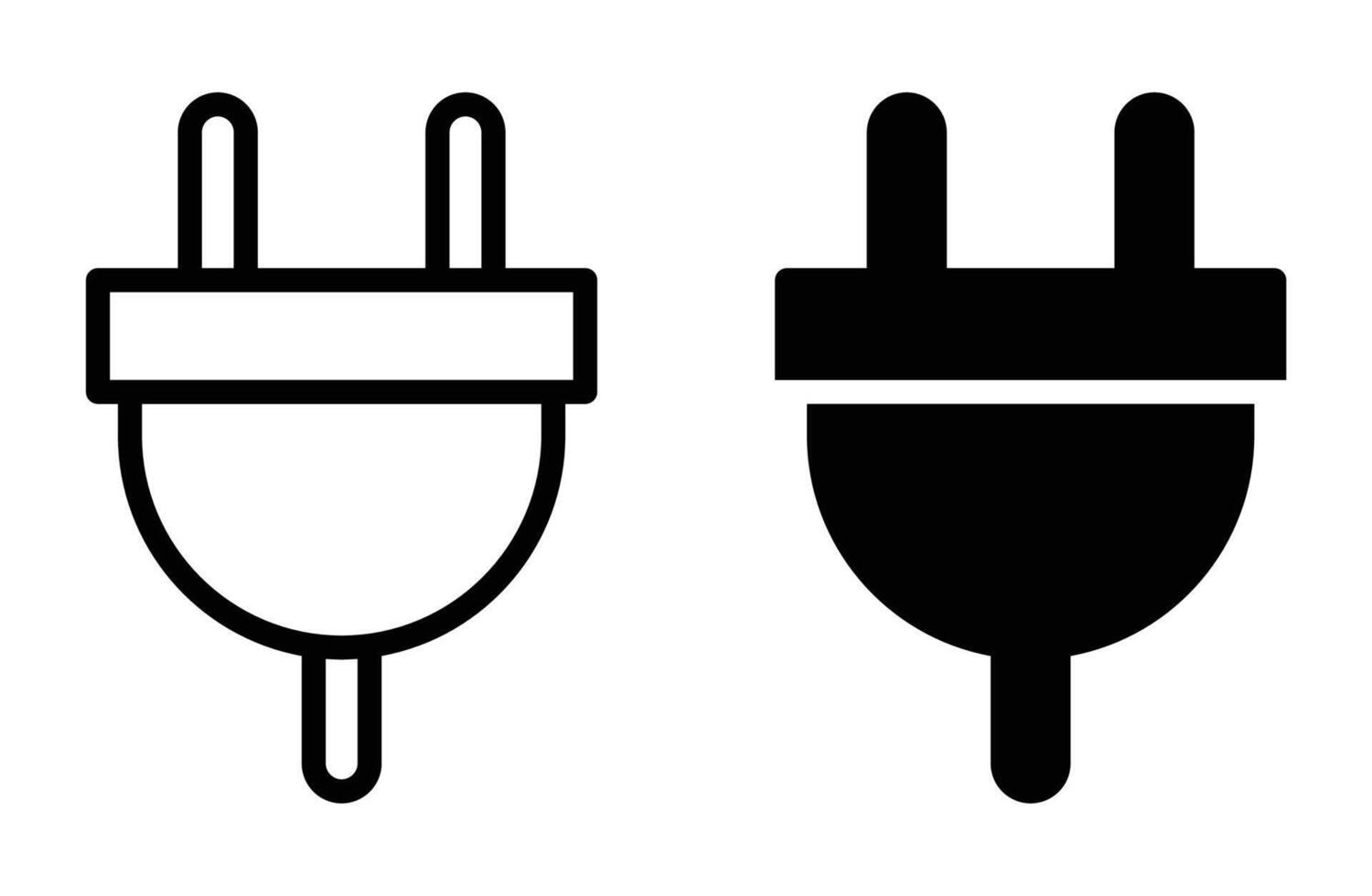 Two Varieties of Electrical Plug Outline Design for Modern Use vector