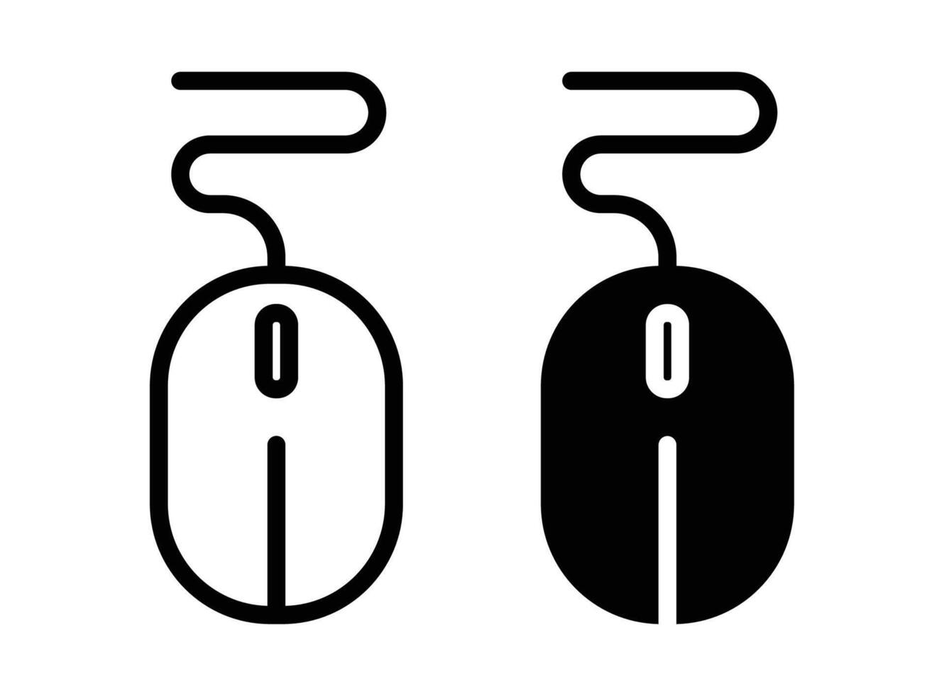 Minimalist Black and White Icon of Computer Mouse for Digital Design Use vector