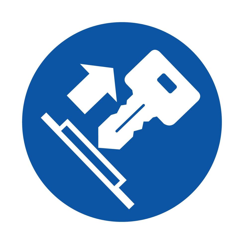 Key Symbol for Security and Access Control in Blue Circle Design vector