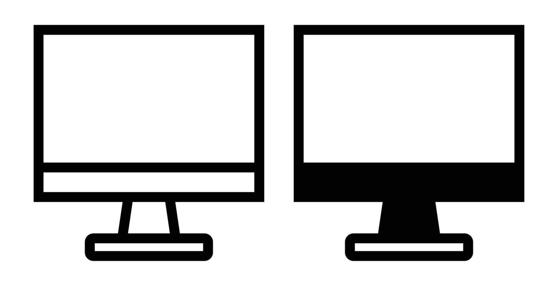 Pair of Minimalist Computer Monitors in Different Styles and Designs vector