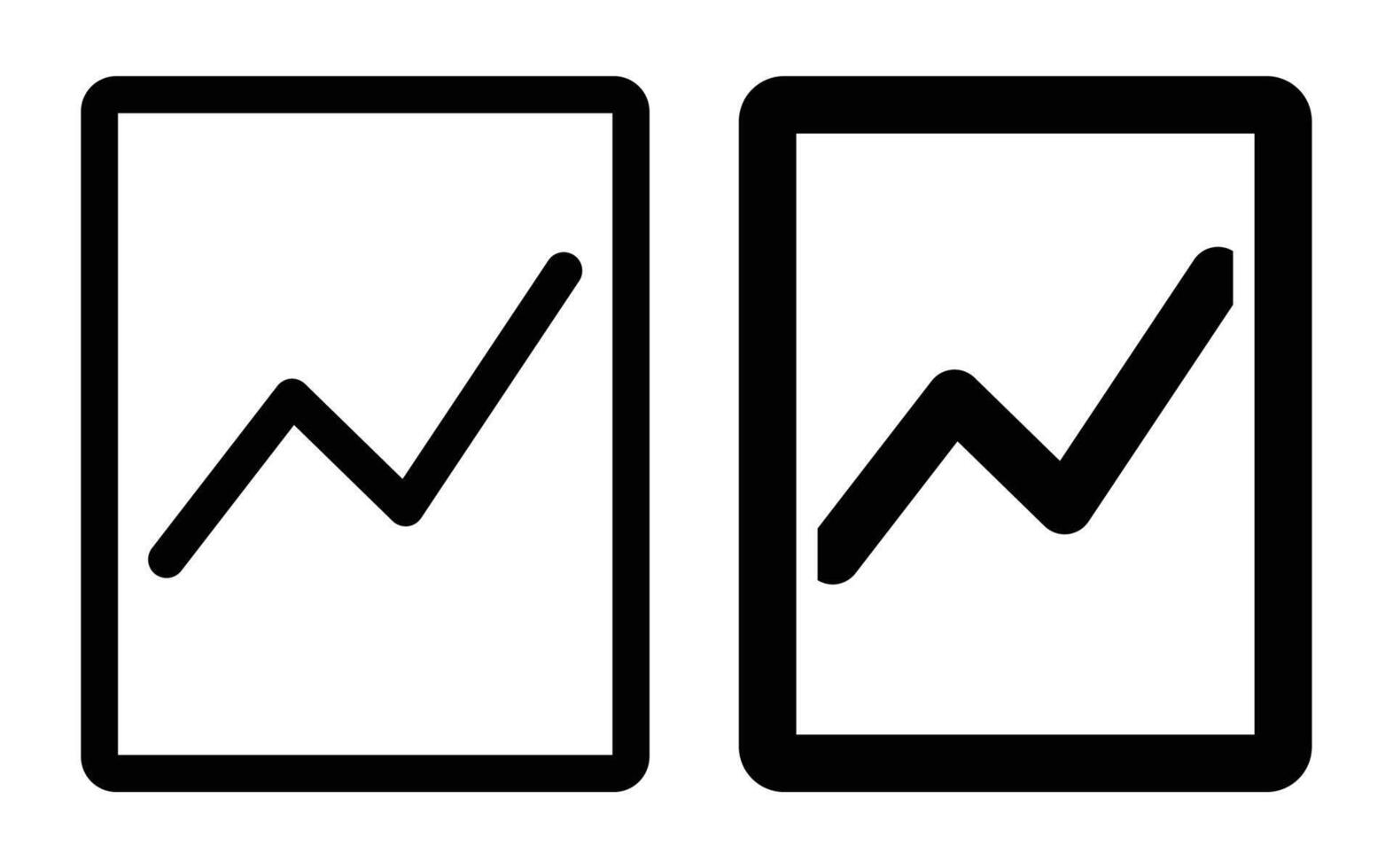 Two Simple Line Graph Icons Representing Growth and Progress in Business vector