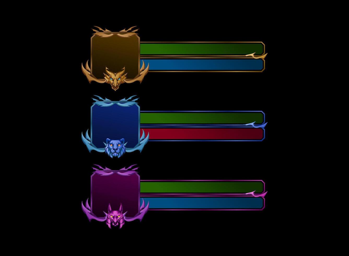 Gaming UI decorative elements graphic vector