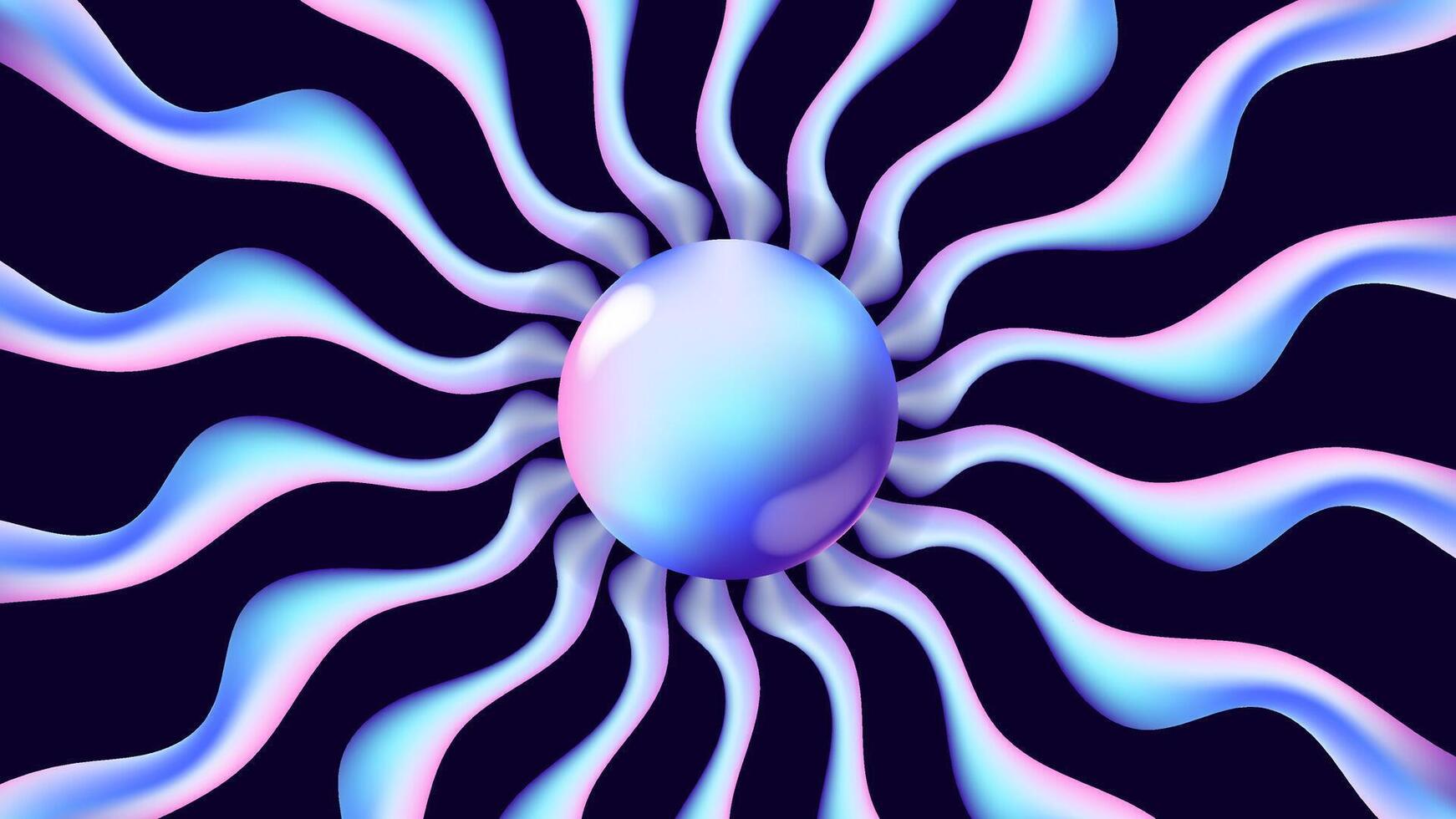 Abstract sphere with colorful waves vector