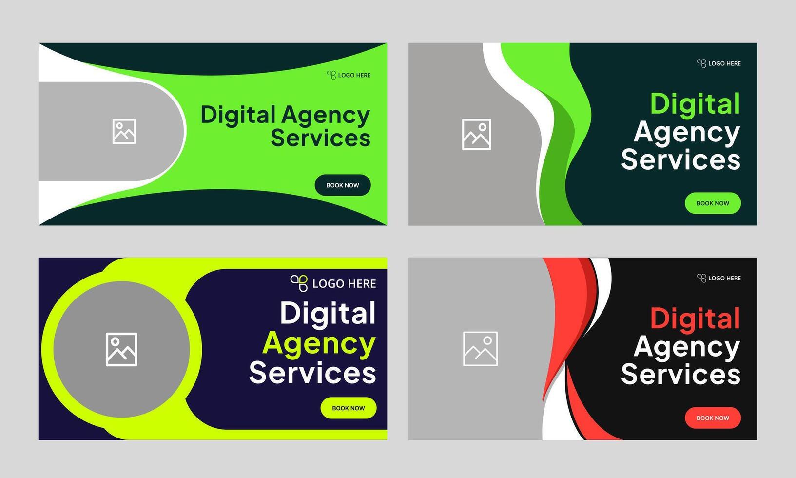 Editable digital web set banner design for social media post, fully customizable bundle banner design, fitness, photography, healthcare bundle banner design, customizable eps 10 file format vector