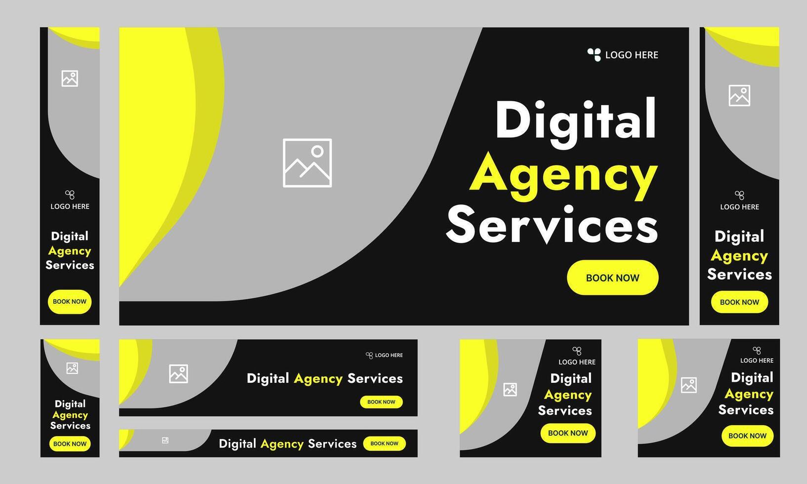 Best editable web bundle banner design for social media post, digital marketing agency web set banner design, fully customizable eps 10 file format vector