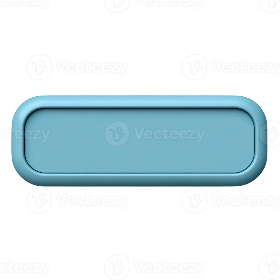 Blue rounded rectangle button with smooth edges isolated on transparent background, simple modern design for user interface or web element png