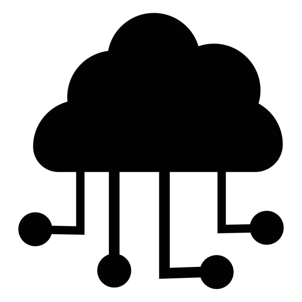 Network cloud icon. Silhouette of cloud computing icon. Data cloud, circuit board or electronic motherboard. High-tech technology data. eps 10 vector