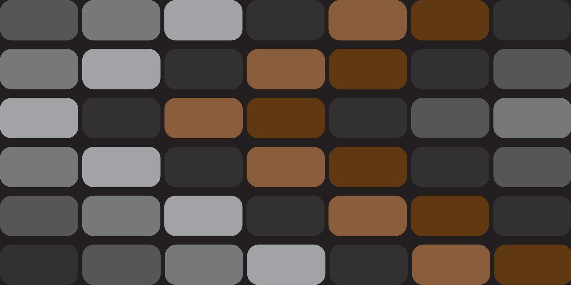 Rounded rectangular shape pattern in grey, brown and black. neatly arranged in rows and columns vector