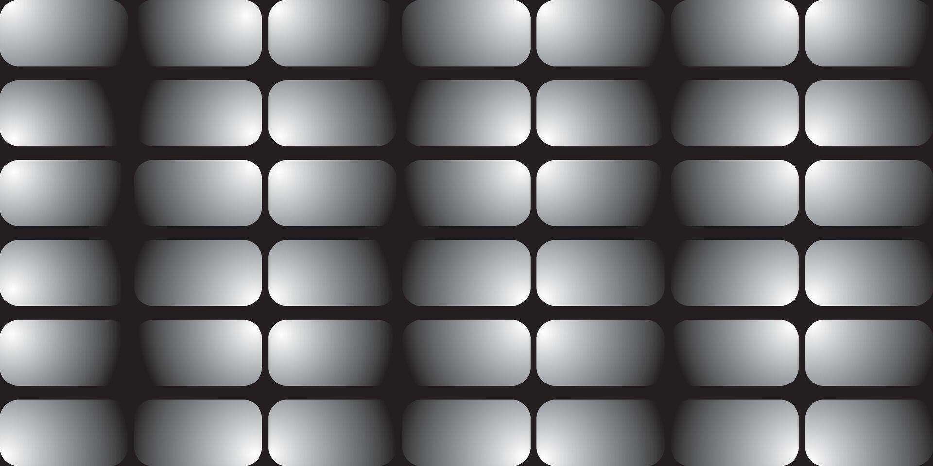 Rounded rectangular pattern in black and white gradient colors vector