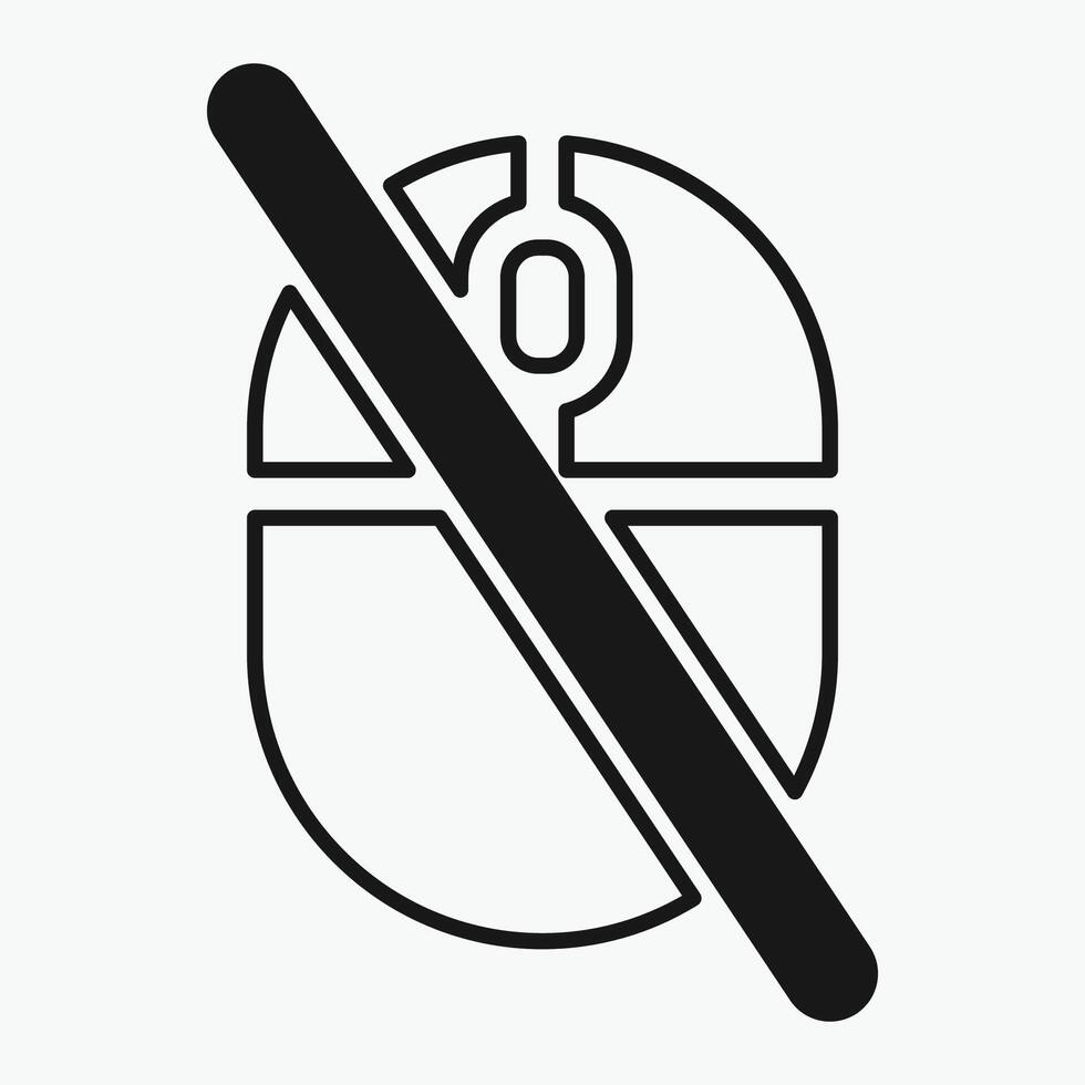 disable Computer mouse icon, illustrating different button presses. simple icon. vector